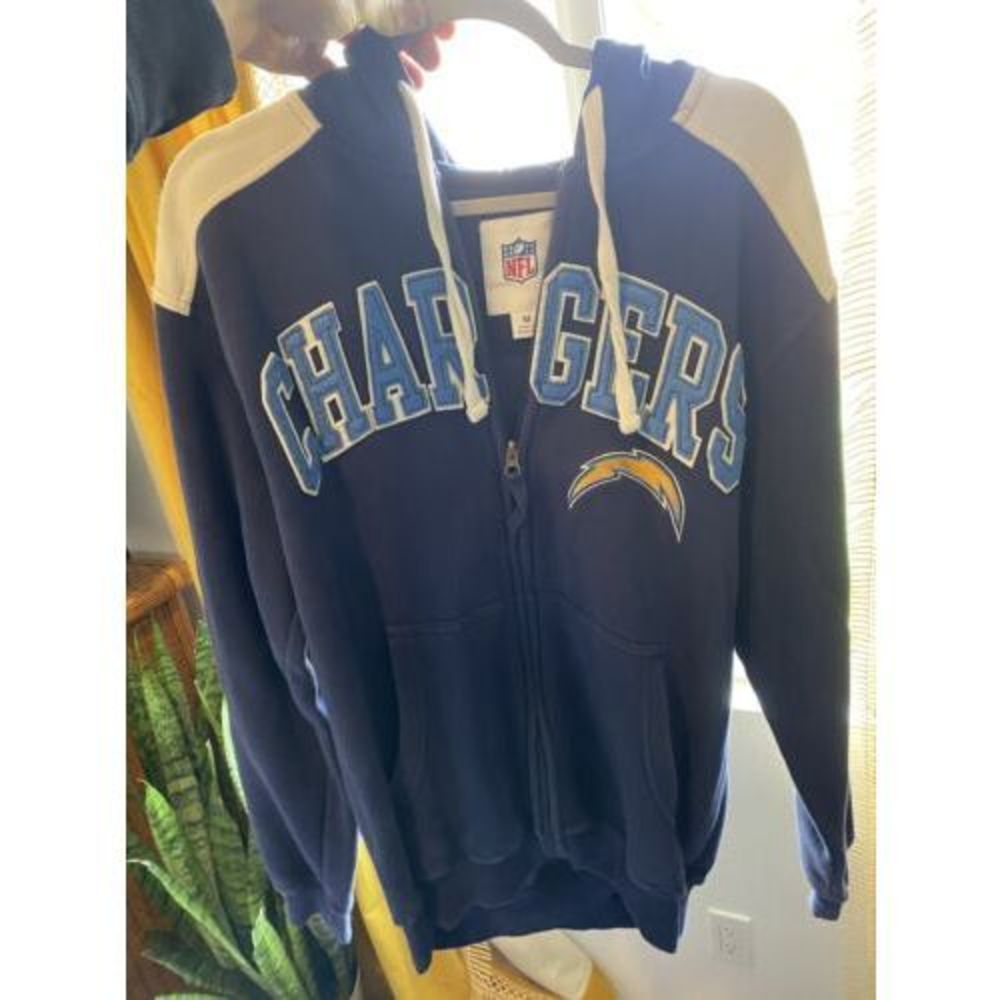 NFL San Diego Chargers Vintage Zip Up Hoodie Jacket Size M Los Angeles